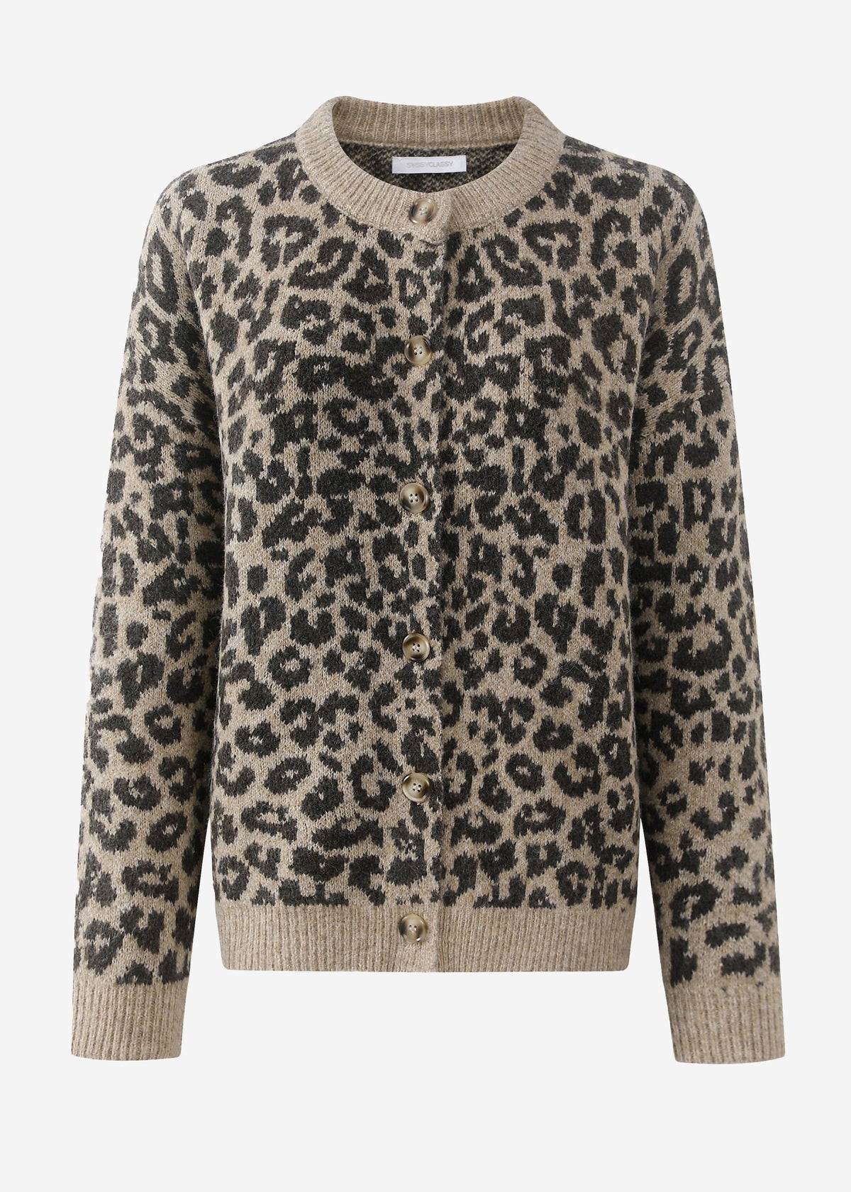Cardigan à motif léopard - beige