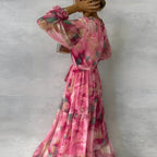 Lucia | Robe d'été longue à imprimé floral et coupe ajustable