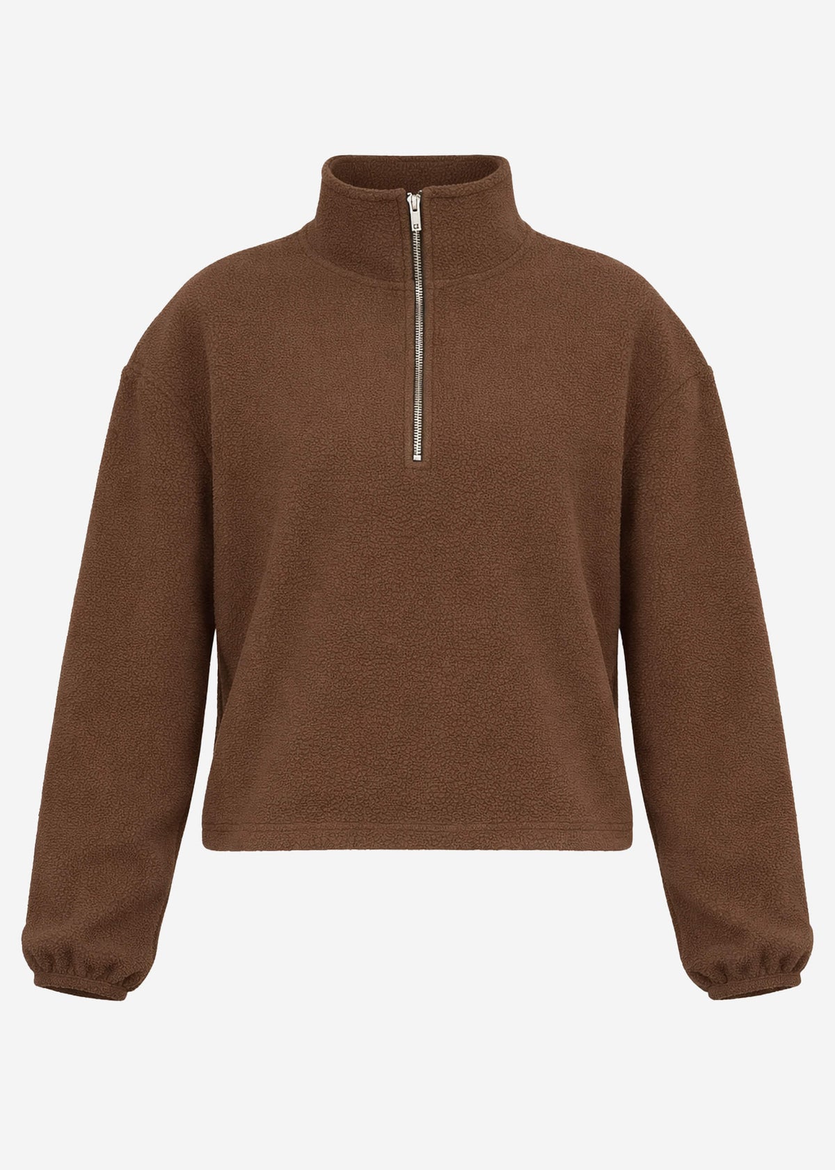 Sweat à capuche en polaire oversize avec fermeture éclair - marron