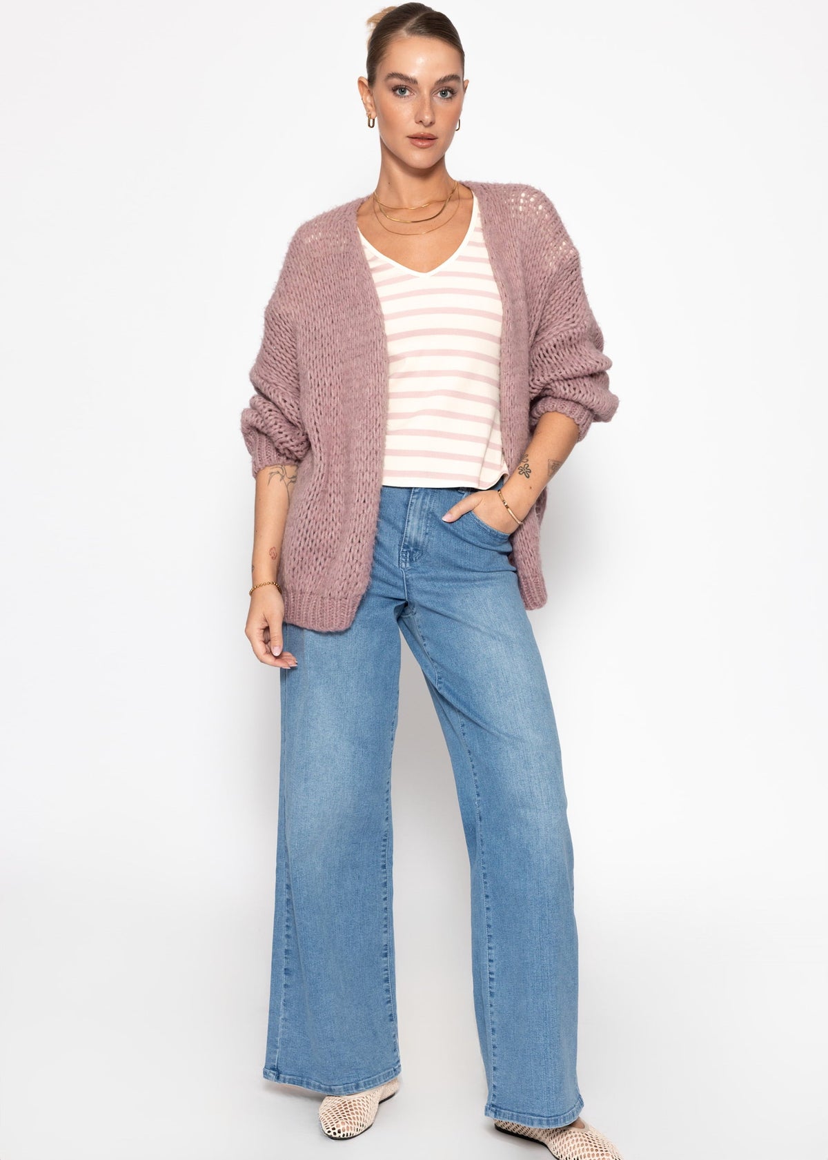 Cardigan Oversize - rose pâle