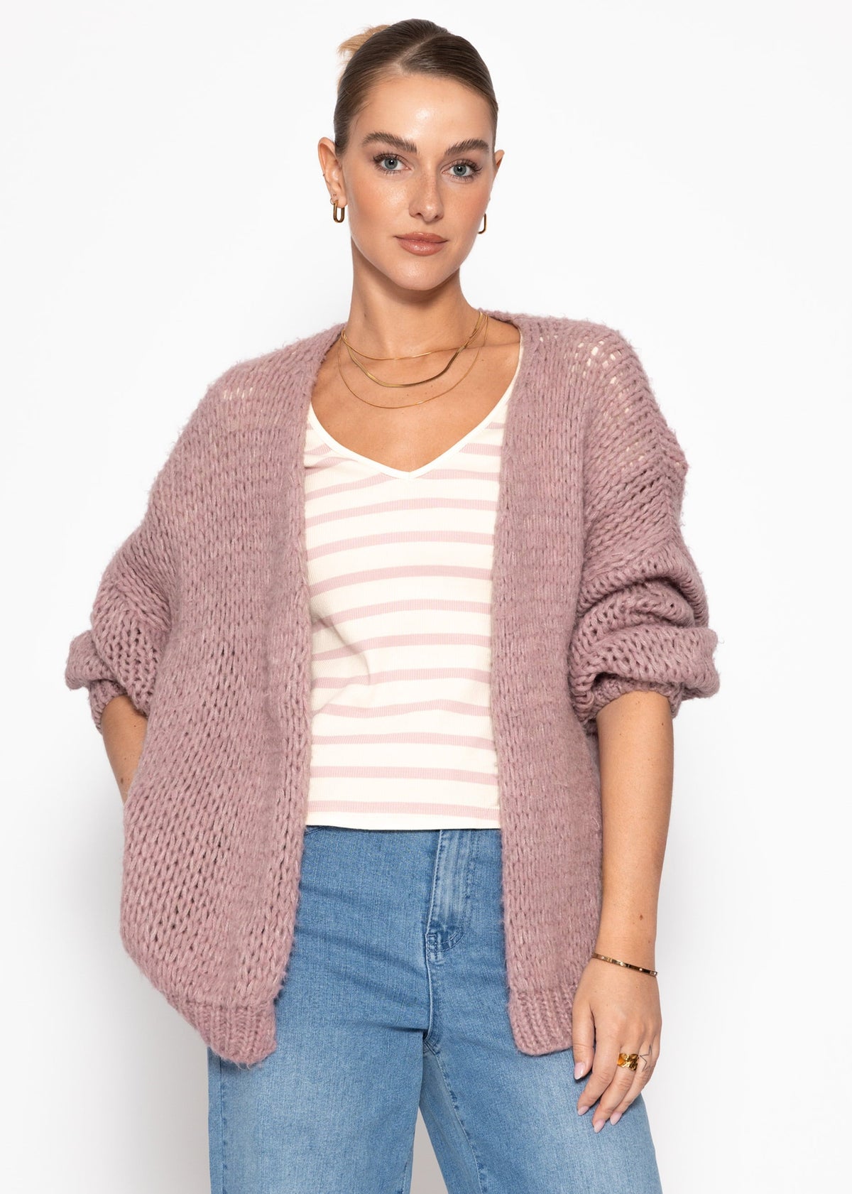 Cardigan Oversize - rose pâle