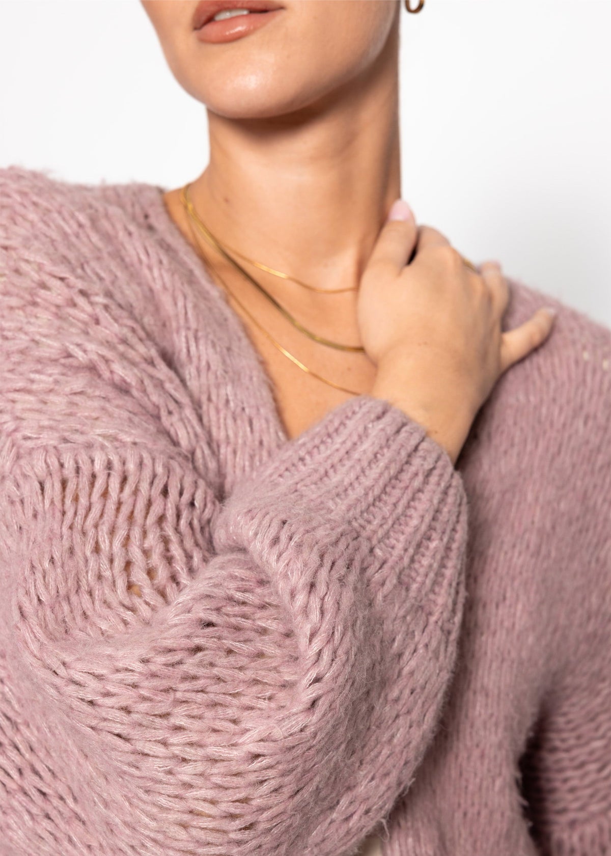 Cardigan Oversize - rose pâle