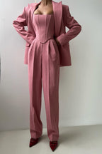 Dolce | Ensemble trois pièces avec blazer croisé
