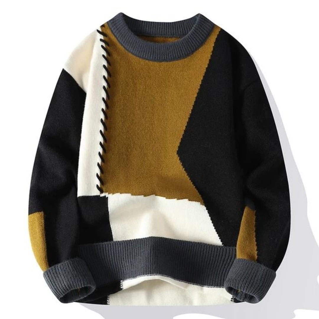 Guadalupe | Pull élégant à pièces patchwork pour le printemps pour homme