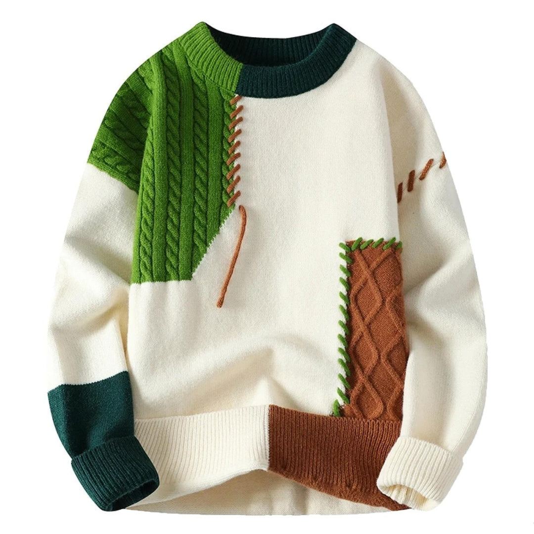 Guadalupe | Pull élégant à pièces patchwork pour le printemps pour homme