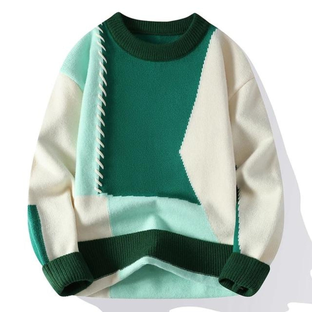 Guadalupe | Pull élégant à pièces patchwork pour le printemps pour homme