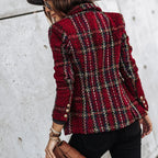 Blazer À Carreaux en Tricot Pour Femmes | Manches Longues