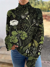 Coralie | Turtleneck with Botanical Print
