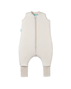 Combinaison de sommeil avec chaussettes - Vichy Beige - TOG 2.5