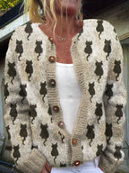 Venlora Mode® | Cardigan à imprimé félin