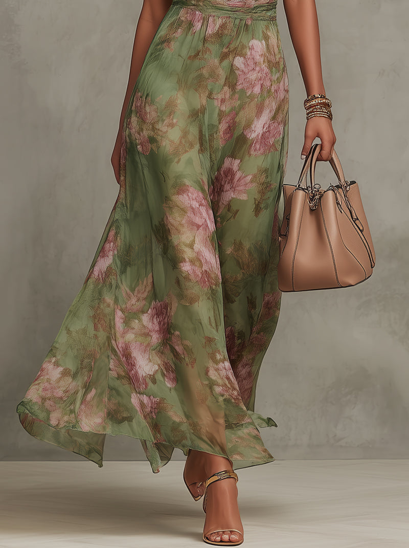 Livia | Robe longue élégante à fleurs et dos nu