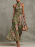 Livia | Robe longue élégante à fleurs et dos nu