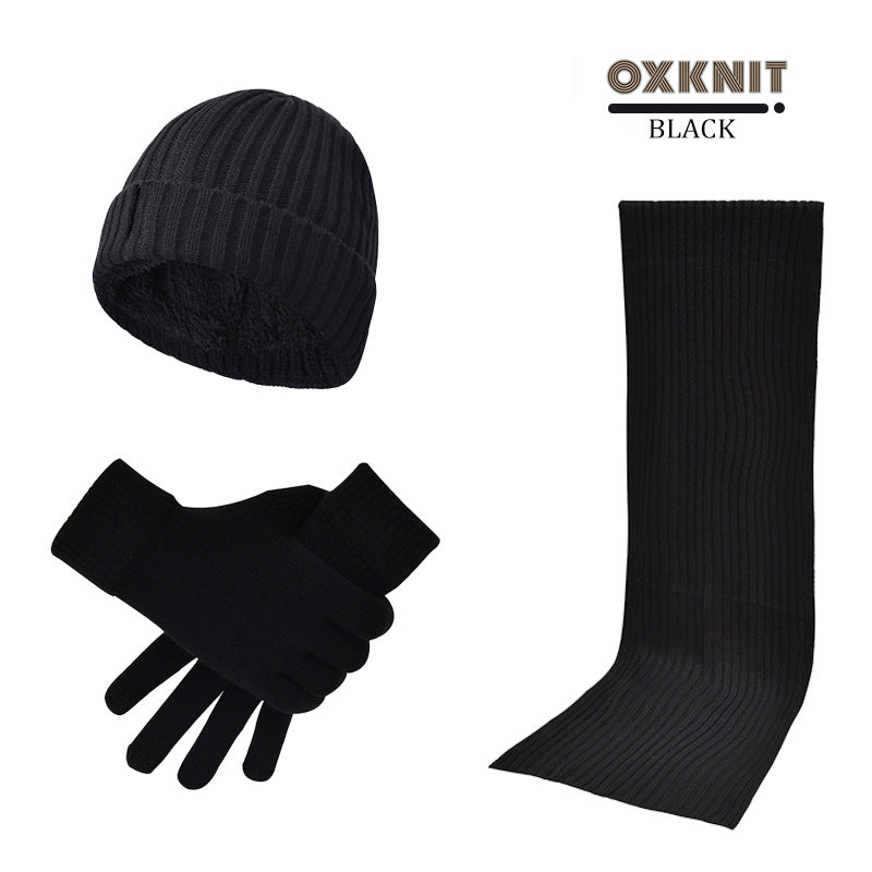 Ensemble de 3 Pièces : Bonnet, Écharpe et Gants en Laine Unie