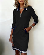 Venlora Mode | Robe Polo Zippée Manches Longues Sophie