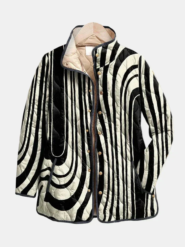 Venlora Mode | Sylvie Zebra-Print Quilted Jacket