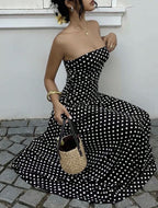 Maxi Robe d'Été à Pois