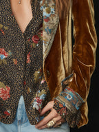 Marcelline | Blazer Patchwork Imprimé Fleuri Vintage