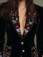 Apolline | Blazer Brodé Fleuri Multicolore