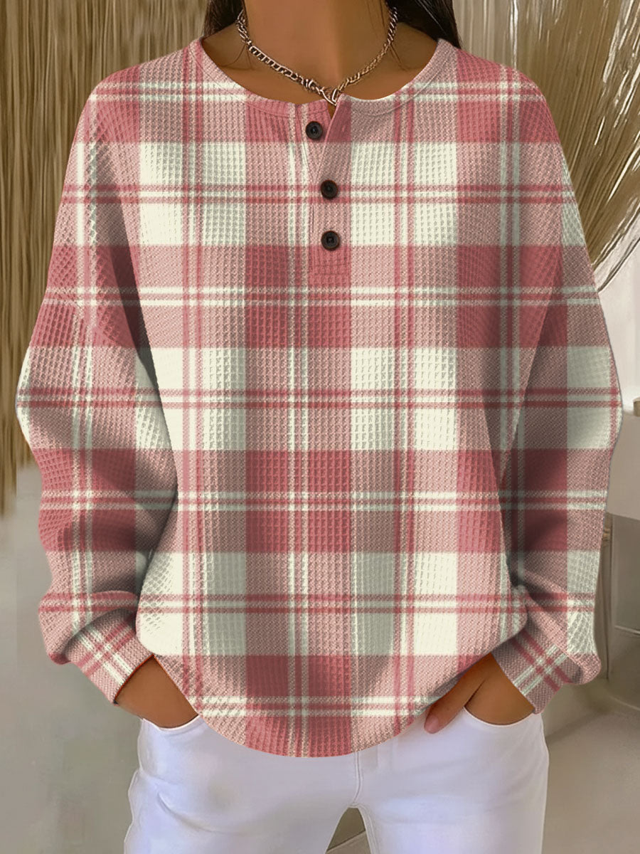 Heather | Checkered Button-Up Top