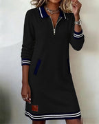 Venlora Mode | Robe Polo Zippée Manches Longues Sophie