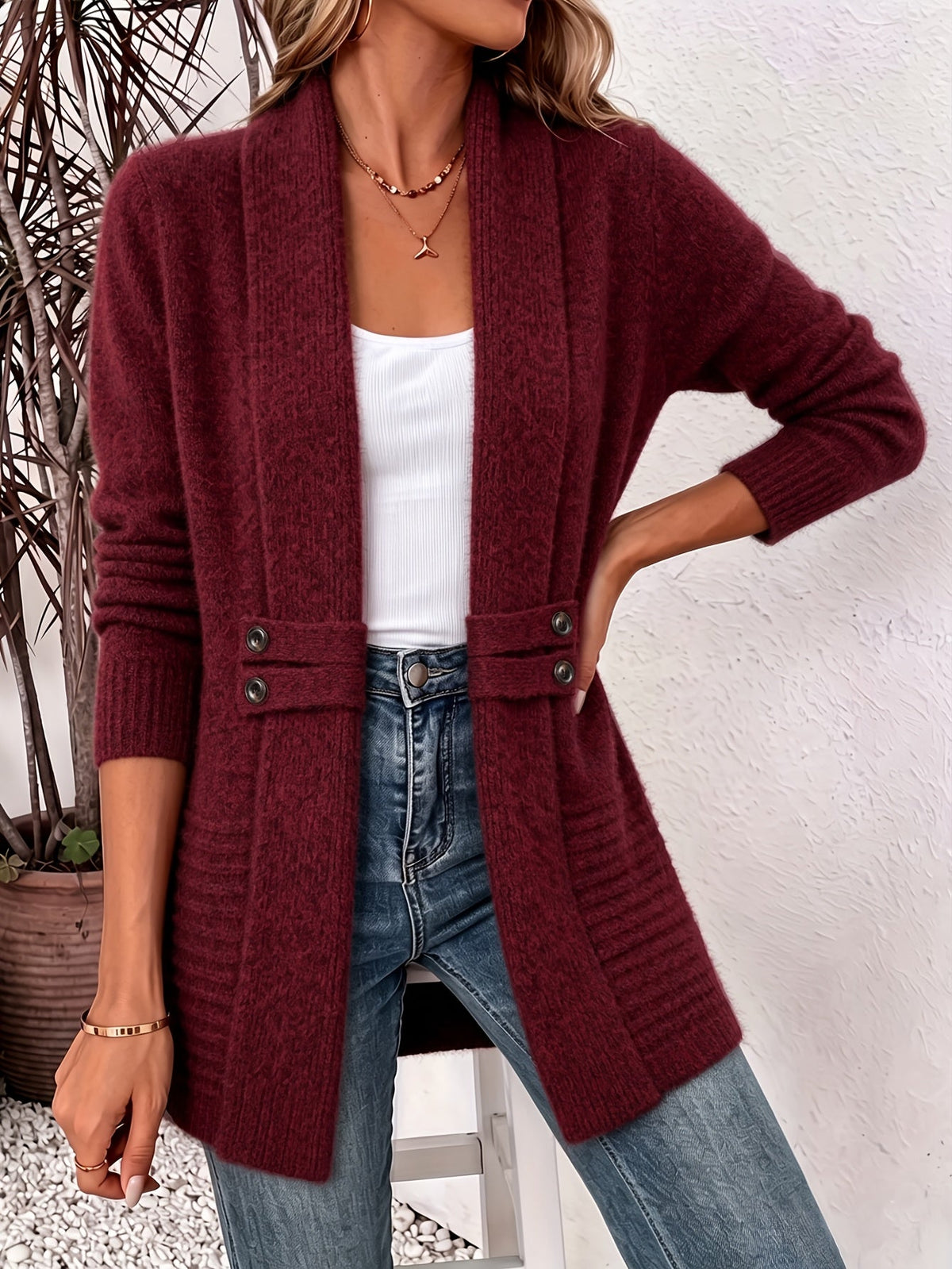 Juliette™ | Cardigan Élégant pour Femmes - Devant Ouvert & Taille Cintrée