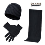 Ensemble de 3 Pièces : Bonnet, Écharpe et Gants en Laine Unie