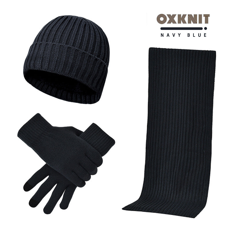 Ensemble de 3 Pièces : Bonnet, Écharpe et Gants en Laine Unie