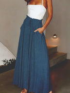 Brigitte | Pantalon Large Fluide à Taille Ajustable