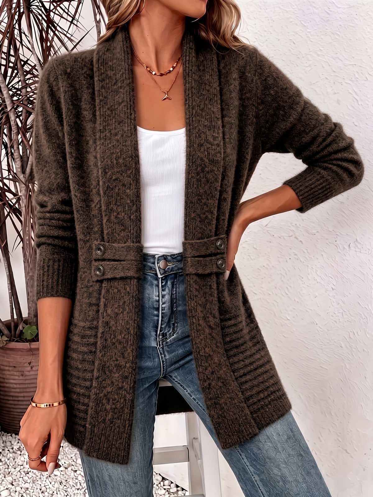Juliette™ | Cardigan Élégant pour Femmes - Devant Ouvert & Taille Cintrée