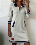 Venlora Mode | Robe Polo Zippée Manches Longues Sophie