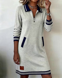 Venlora Mode | Robe Polo Zippée Manches Longues Sophie