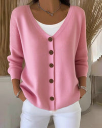 Camélia | Cardigan en maille boutonnée à silhouette structurée