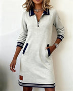 Venlora Mode | Robe Polo Zippée Manches Longues Sophie