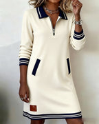 Venlora Mode | Robe Polo Zippée Manches Longues Sophie