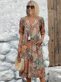 Dorina | Robe imprimée à col en V