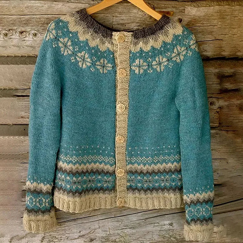 Venlora Mode | Gilet Maille Boutonné Nordique Charlotte