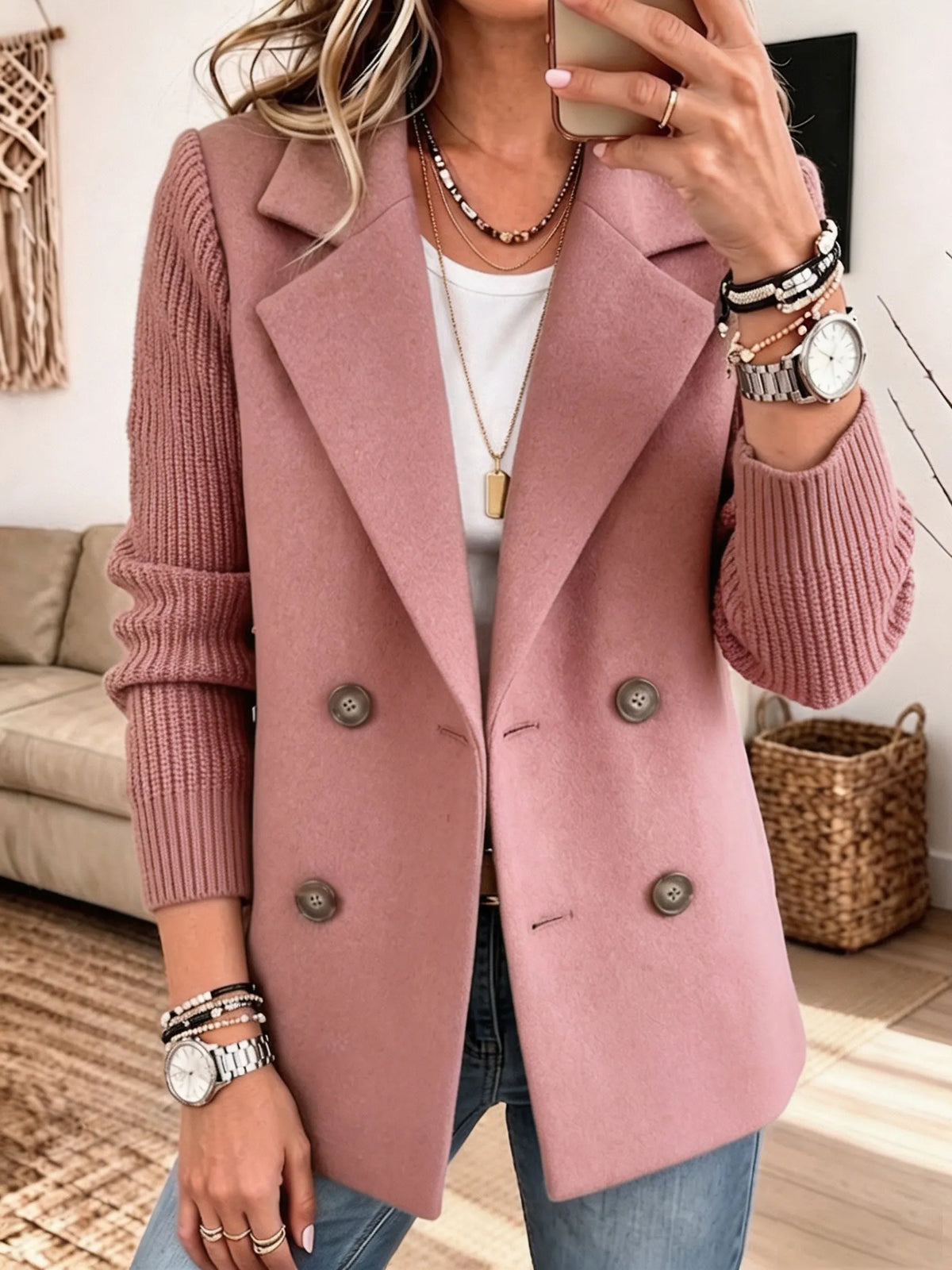 Élise™ — Gilet Blazer Élégant en Maille