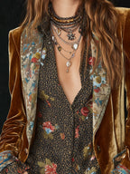 Marcelline | Blazer Patchwork Imprimé Fleuri Vintage