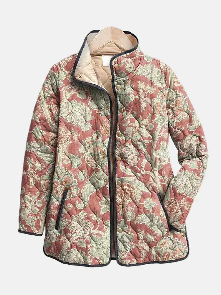 Venlora Mode | Pauline Terracotta Quilted Damask Jacket