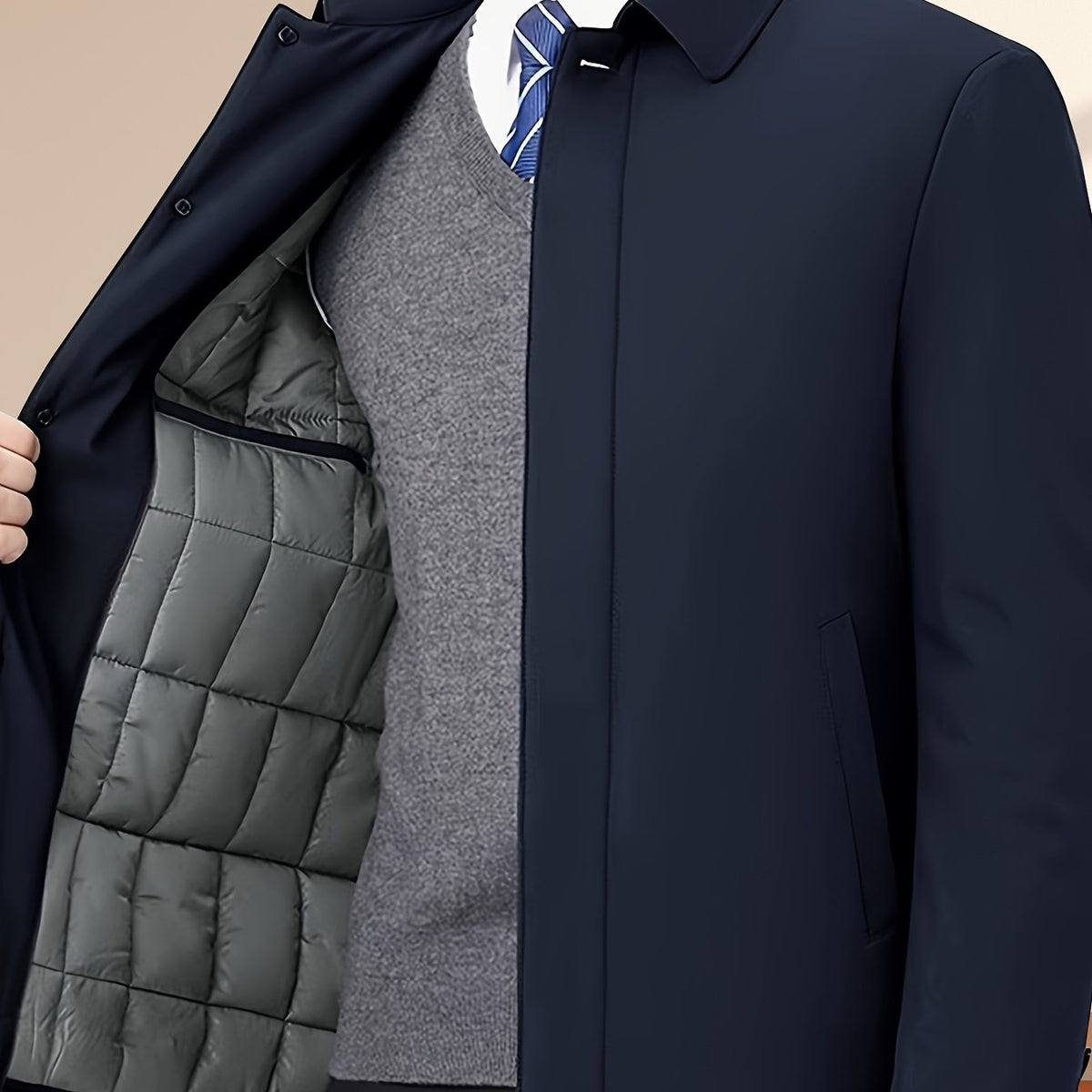 LAURENT MONACO | VESTE À COL À REVERS ET FERMETURE ÉCLAIR POUR HOMMES