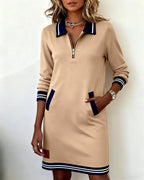 Venlora Mode | Robe Polo Zippée Manches Longues Sophie