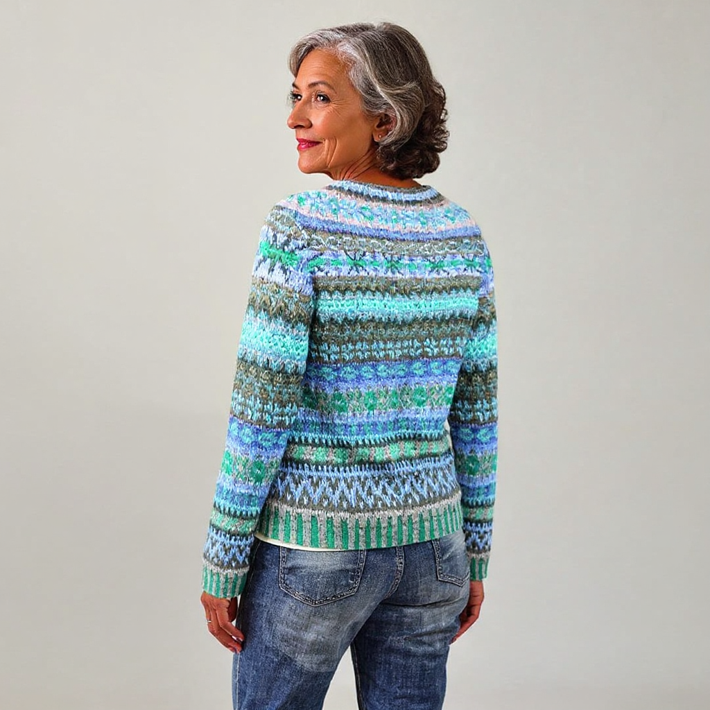 Venlora Mode  | Pull Maille Chinée Océan Florence