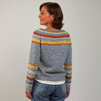 Venlora Mode  | Pull Maille Empiècement Arc-en-ciel Sylvie