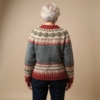 Venlora Mode  | Gilet Maille Boutonné Jacquard Catherine