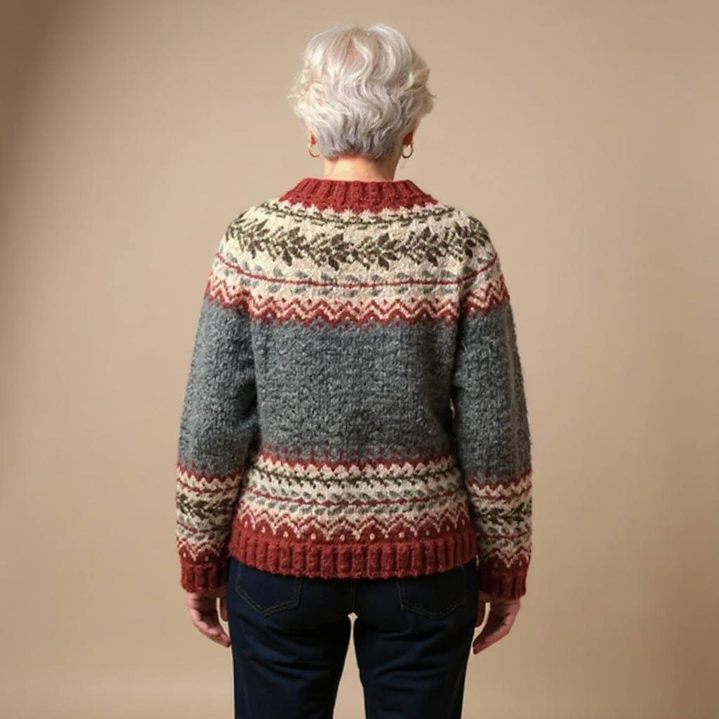 Venlora Mode  | Gilet Maille Boutonné Jacquard Catherine