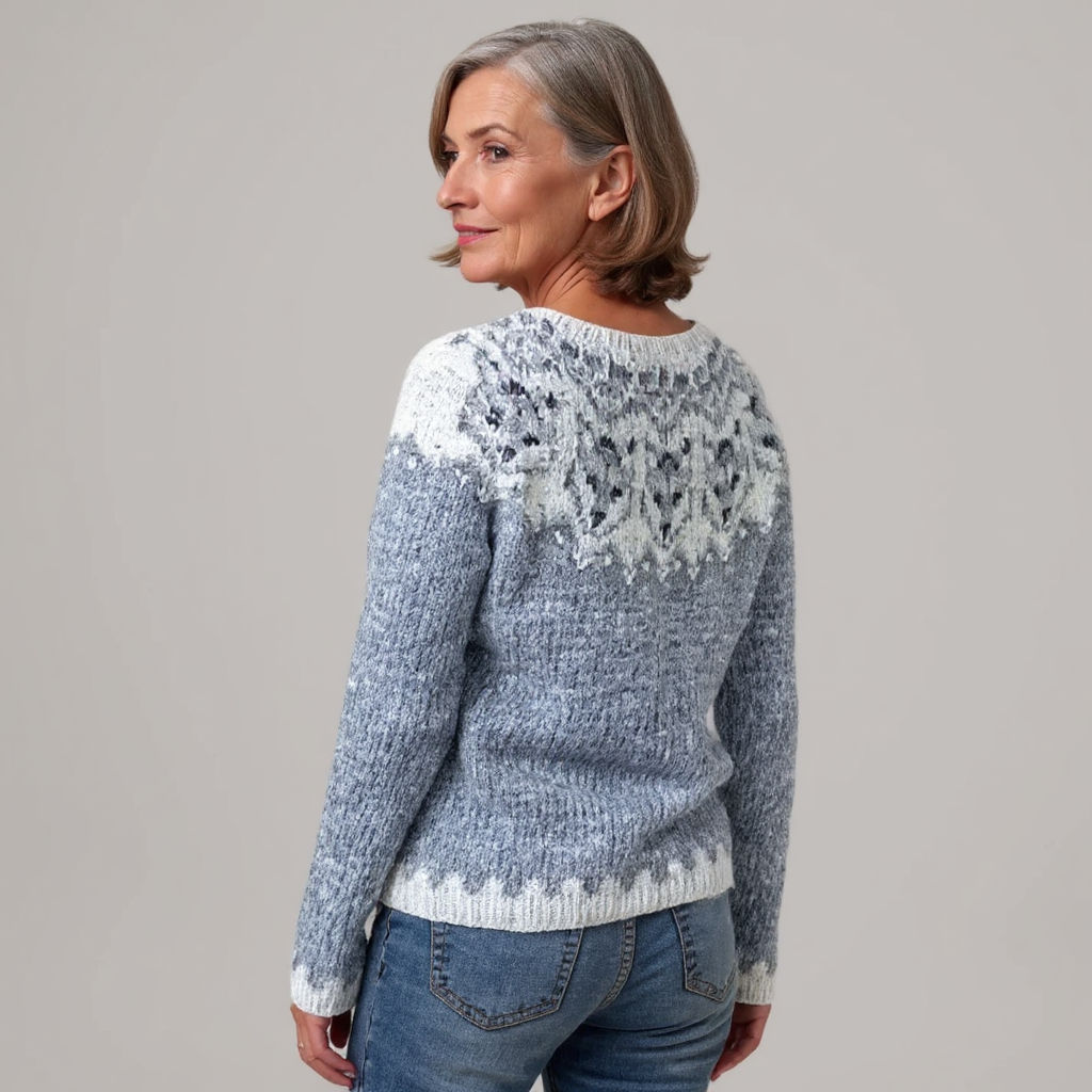 Venlora Mode | Pull Maille Empiècement Givré Léa