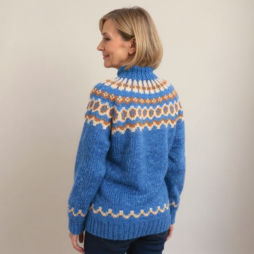 Venlora Mode | Pull Col Montant Jacquard Christine