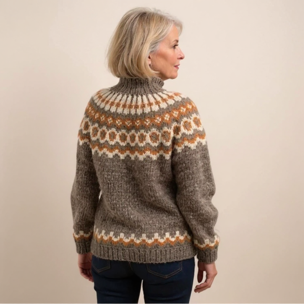 Venlora Mode | Pull Col Montant Jacquard Christine