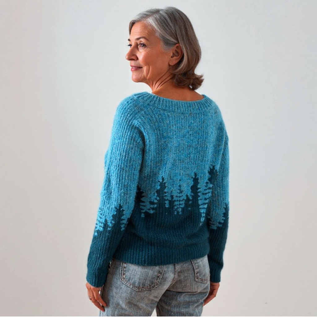 Venlora Mode  | Pull Maille Motif Forêt Brigitte
