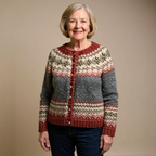 Venlora Mode  | Gilet Maille Boutonné Jacquard Catherine